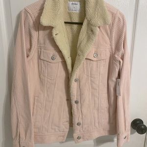 Old navy pink and cream Sherpa corduroy jacket